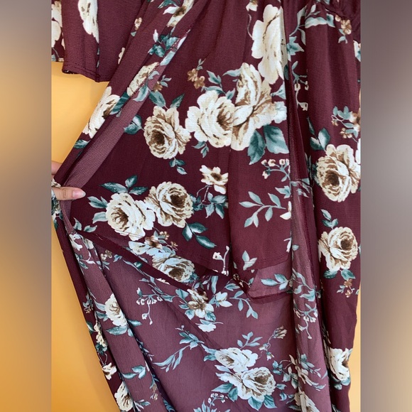 Burgundy Floral Maxi Romper Sm - Picture 3 of 3